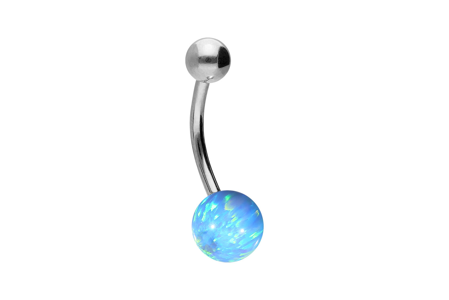 Chirurgenstahl Bananabell Piercing SYNTHETISCHER OPAL + CHIRURGENSTAHL-KUGEL